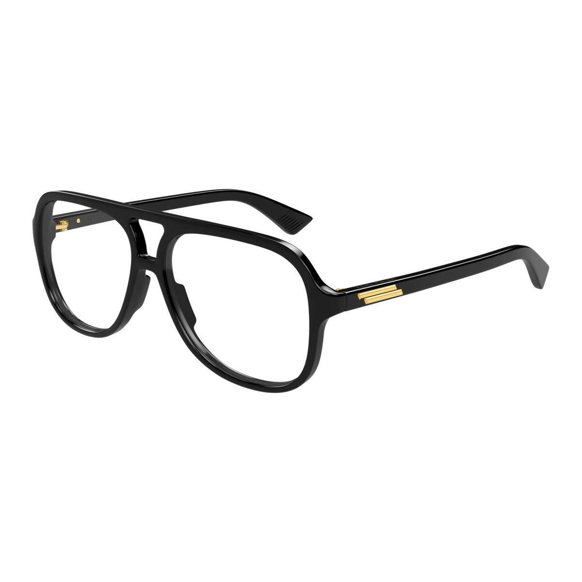 Bottega Veneta BV1417O Noir 001 de trois-quarts - Les Lunettes de Pauline