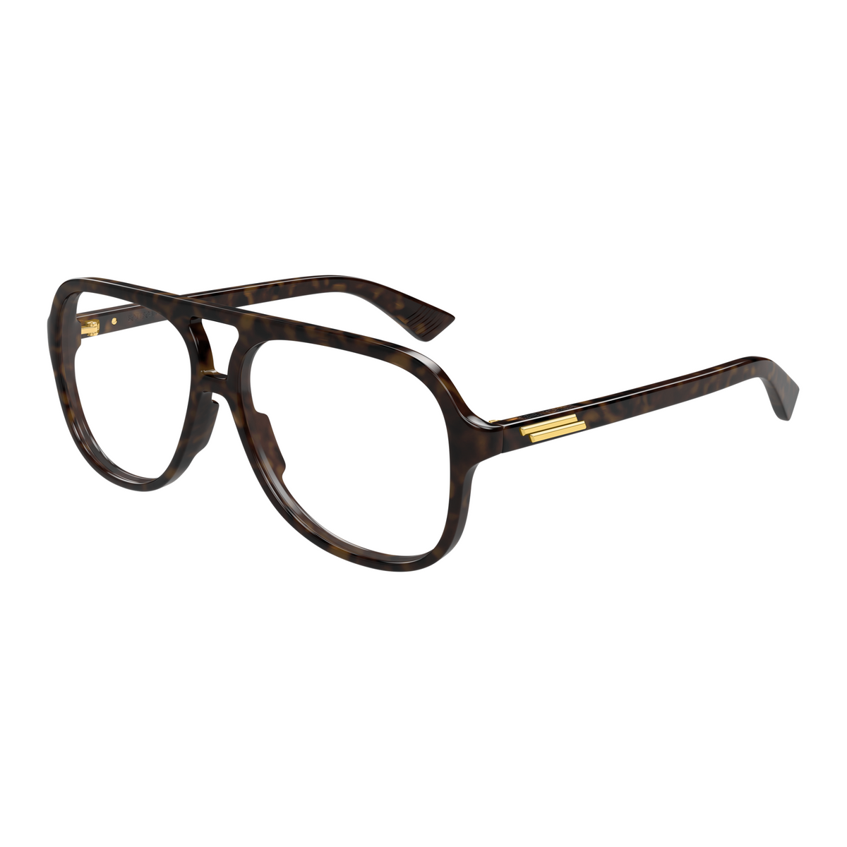 Bottega Veneta BV1417O Écaille Havane 002 de trois-quarts - Les Lunettes de Pauline