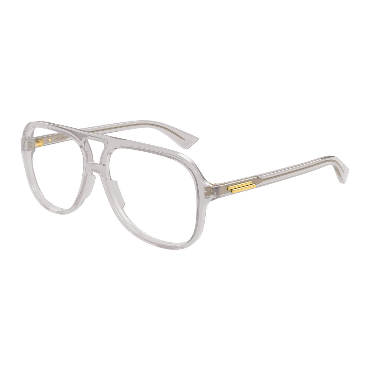 Bottega Veneta BV1417O Gris Cristal 003 de trois-quarts - Les Lunettes de Pauline