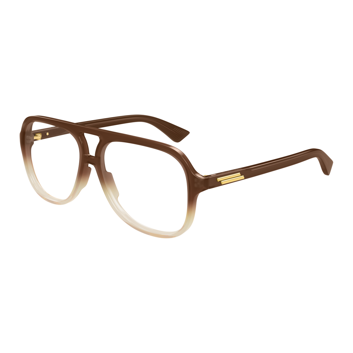 Bottega Veneta BV1417O Brun Dégradé 004 de trois-quarts - Les Lunettes de Pauline