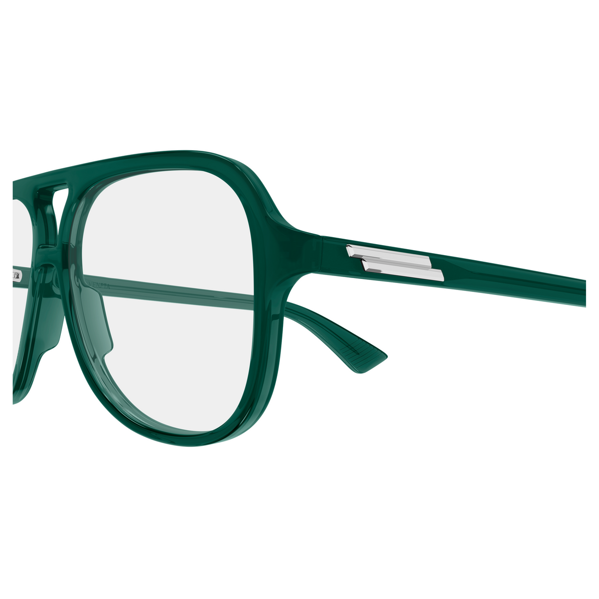 Bottega Veneta BV1417O Vert Émeraude 007 en détail des branches - Les Lunettes de Pauline
