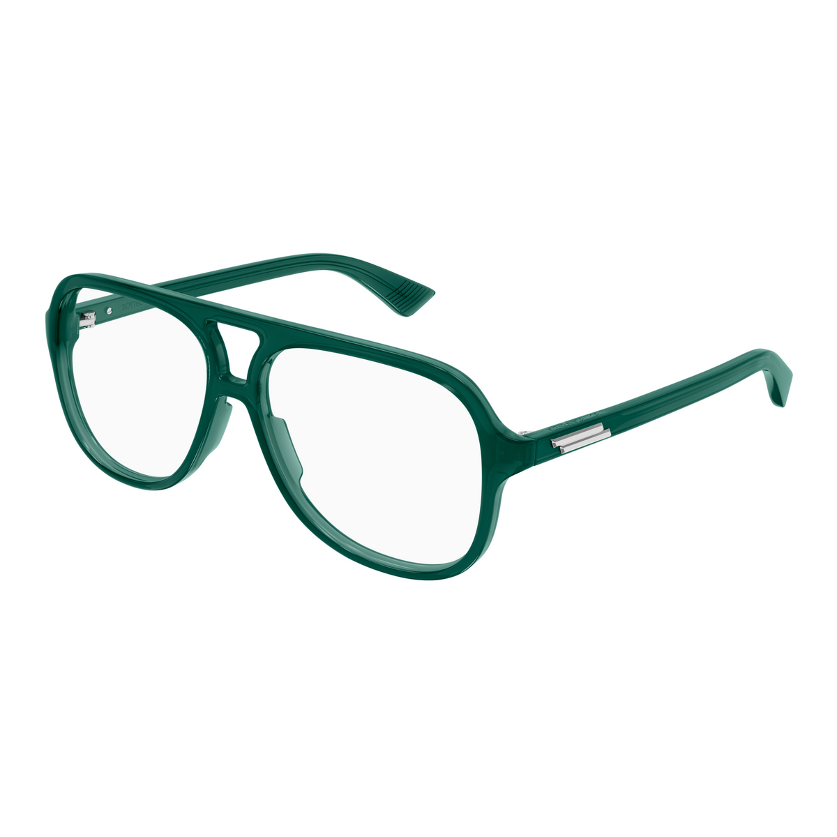 Bottega Veneta BV1417O Vert Émeraude 007 de trois-quarts - Les Lunettes de Pauline