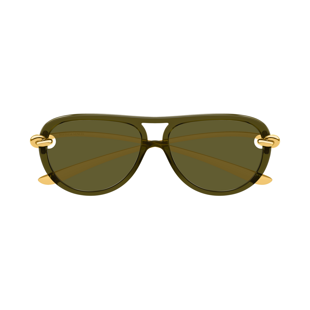 Bottega Veneta BV1418S Vert Kaki Doré 003 de face - Les Lunettes de Pauline