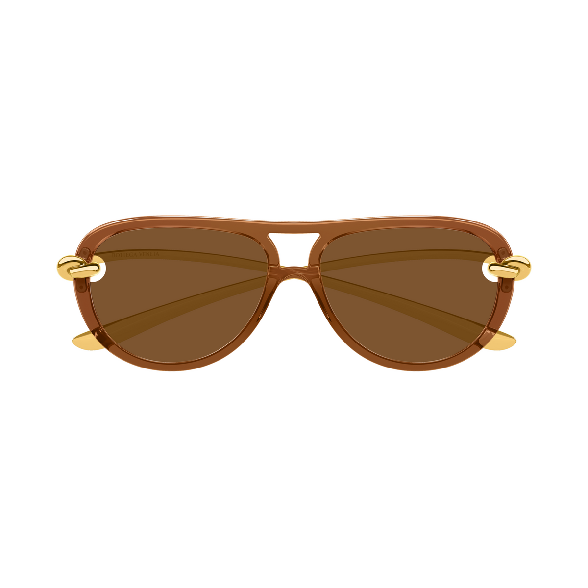Bottega Veneta BV1418S Brun Caramel Doré 004 de face - Les Lunettes de Pauline