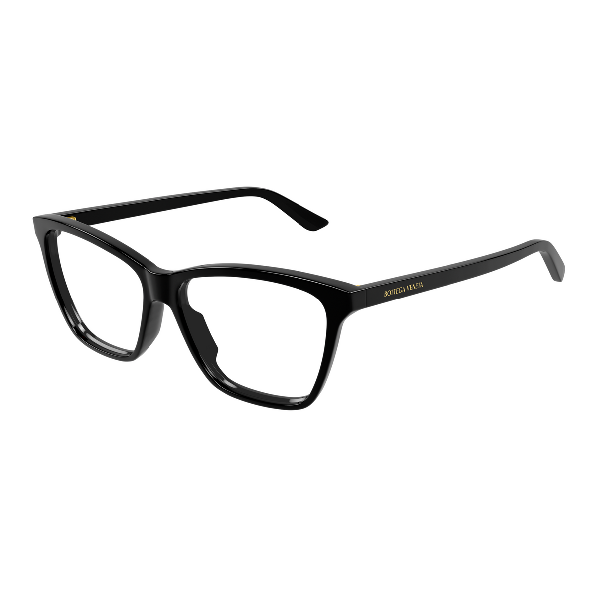 Bottega Veneta BV1421O Noir 001 de trois-quarts - Les Lunettes de Pauline