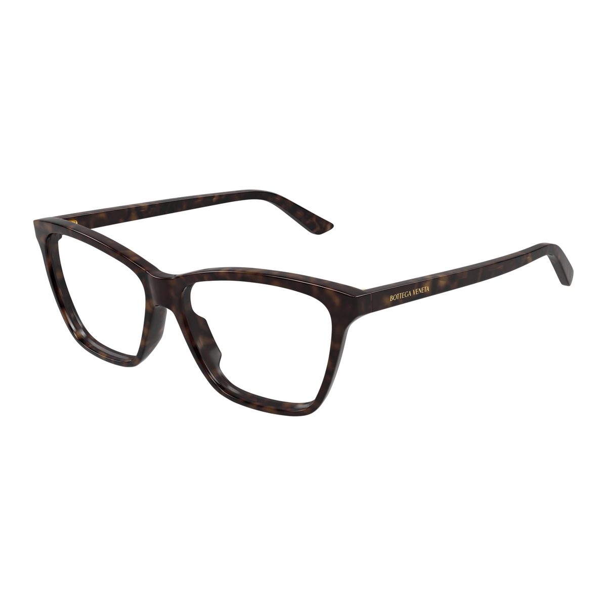 Bottega Veneta BV1421O Écaille Havane 002 de trois-quarts - Les Lunettes de Pauline