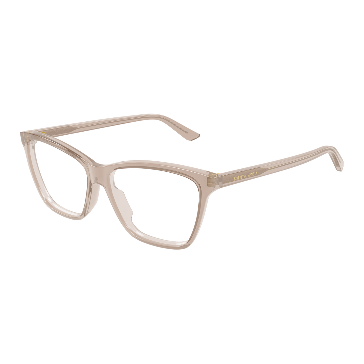 Bottega Veneta BV1421O Beige Rosé 004 de trois-quarts - Les Lunettes de Pauline