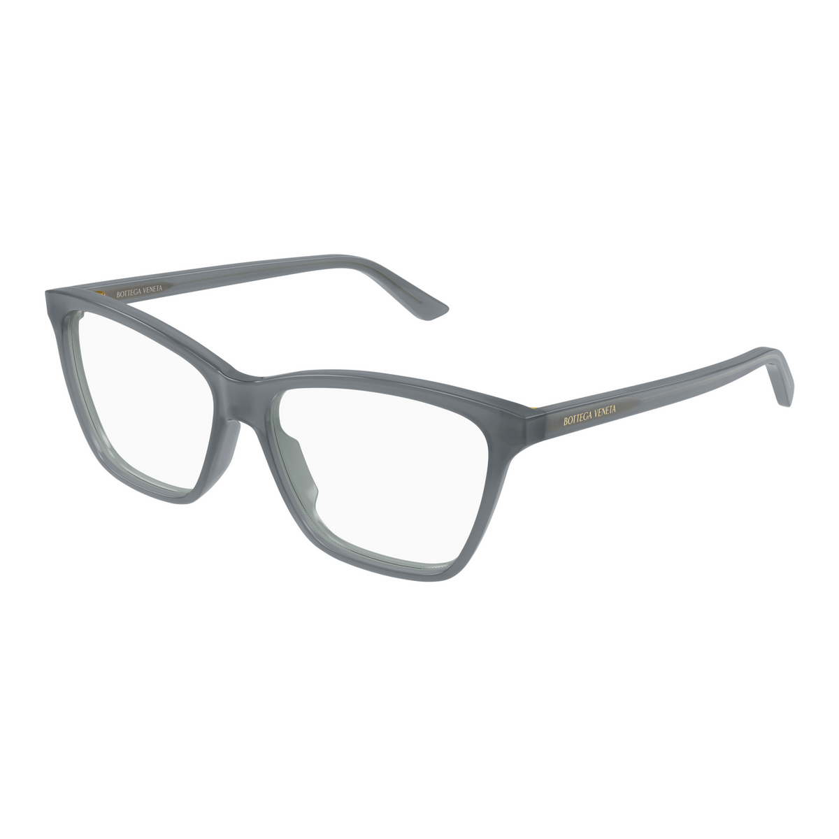 Bottega Veneta BV1421O Gris Bleuté 007 de trois-quarts - Les Lunettes de Pauline