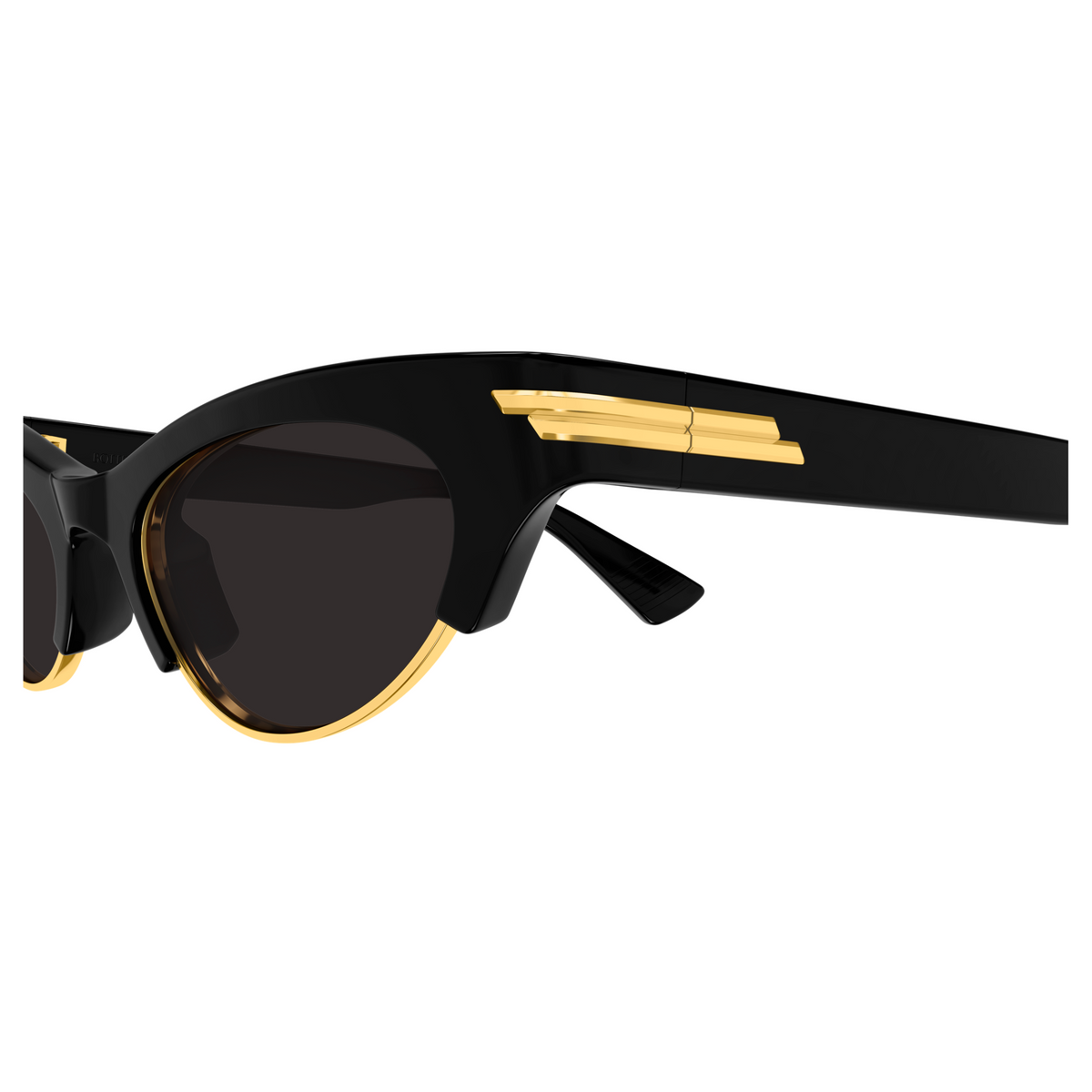 Bottega Veneta BV1431S Noir 001 en détail des branches - Les Lunettes de Pauline