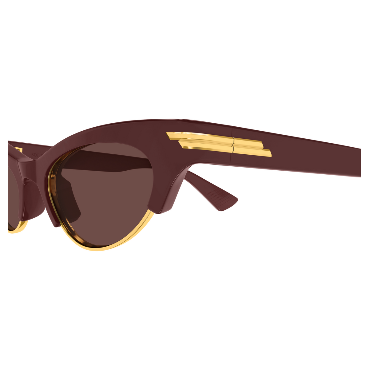 Bottega Veneta BV1431S Bordeaux 004 en détail des branches - Les Lunettes de Pauline