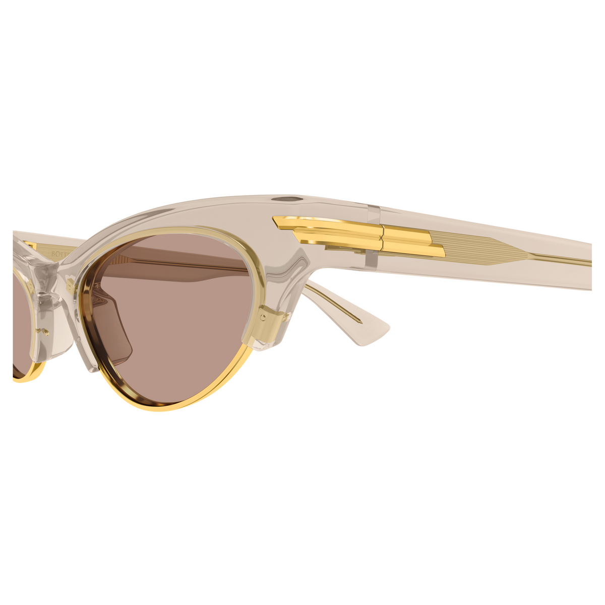 Bottega Veneta BV1431S Beige Rosé 005 en détail des branches - Les Lunettes de Pauline