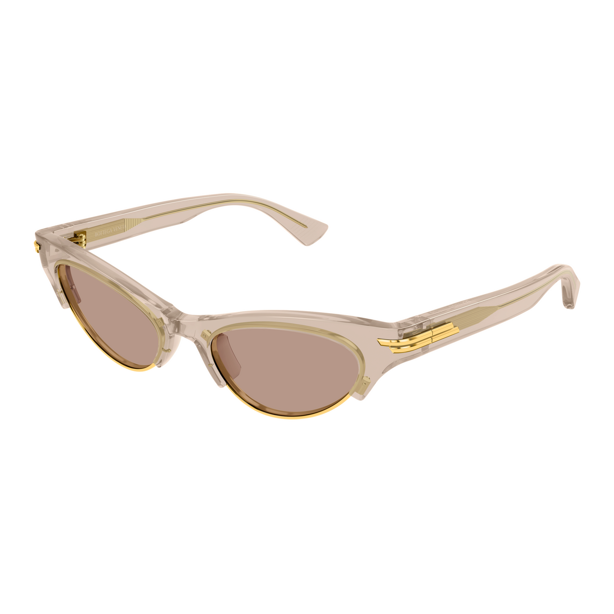 Bottega Veneta BV1431S Beige Rosé 005 de trois-quarts - Les Lunettes de Pauline