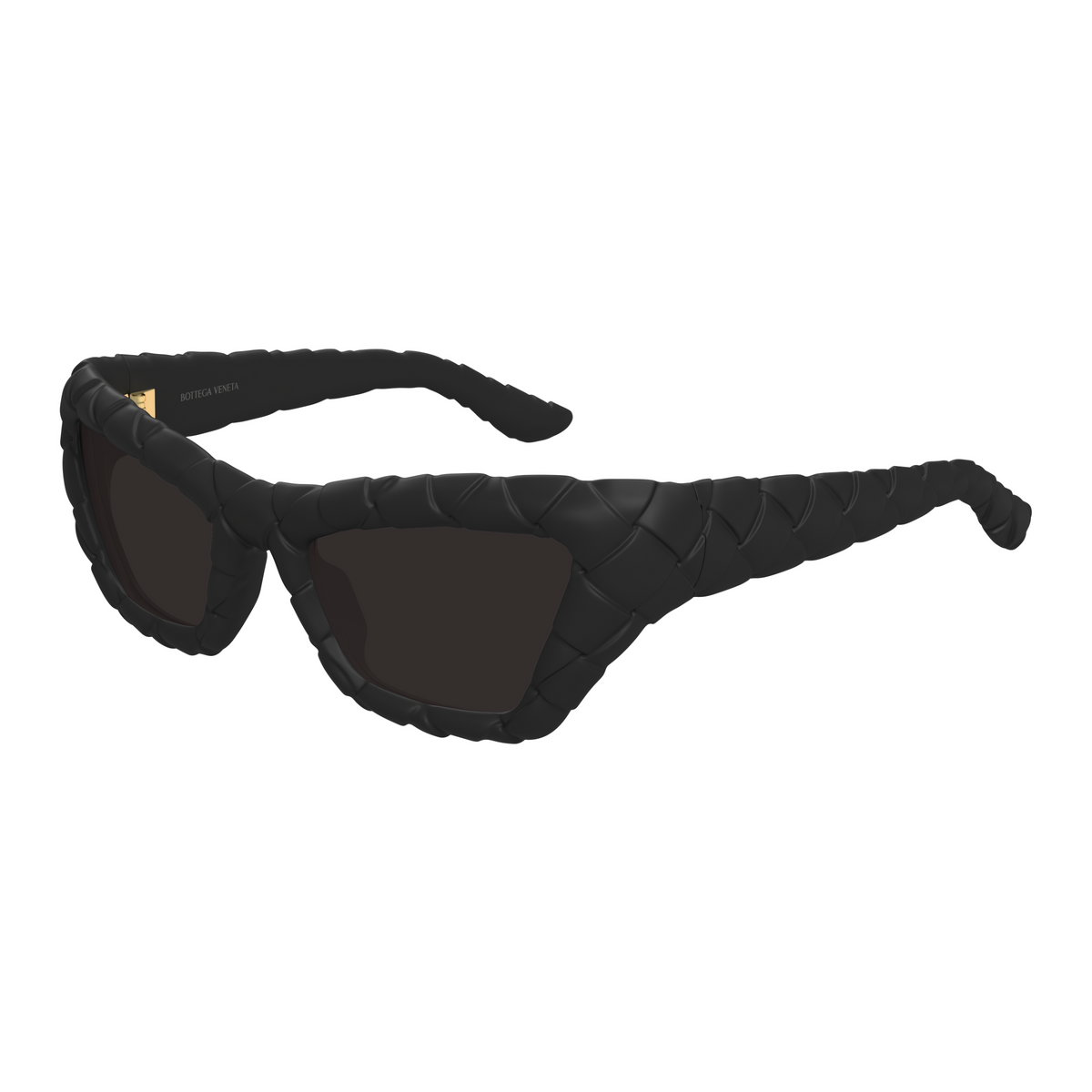 Bottega Veneta BV1438S Noir 001 de trois-quarts - Les Lunettes de Pauline