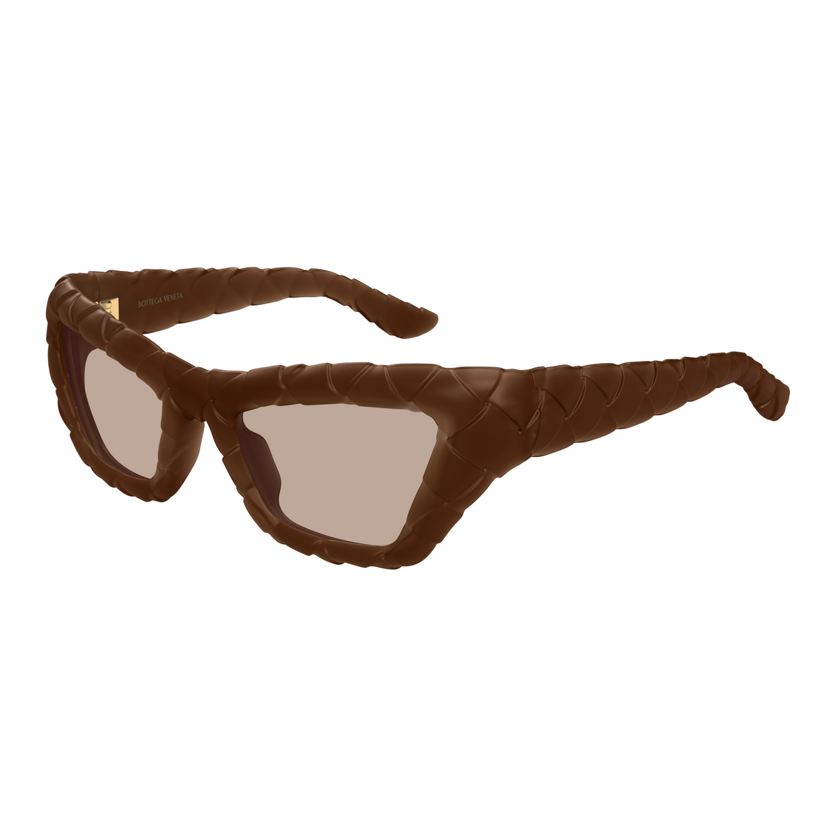 Bottega Veneta BV1438S Brun 002 de trois-quarts - Les Lunettes de Pauline