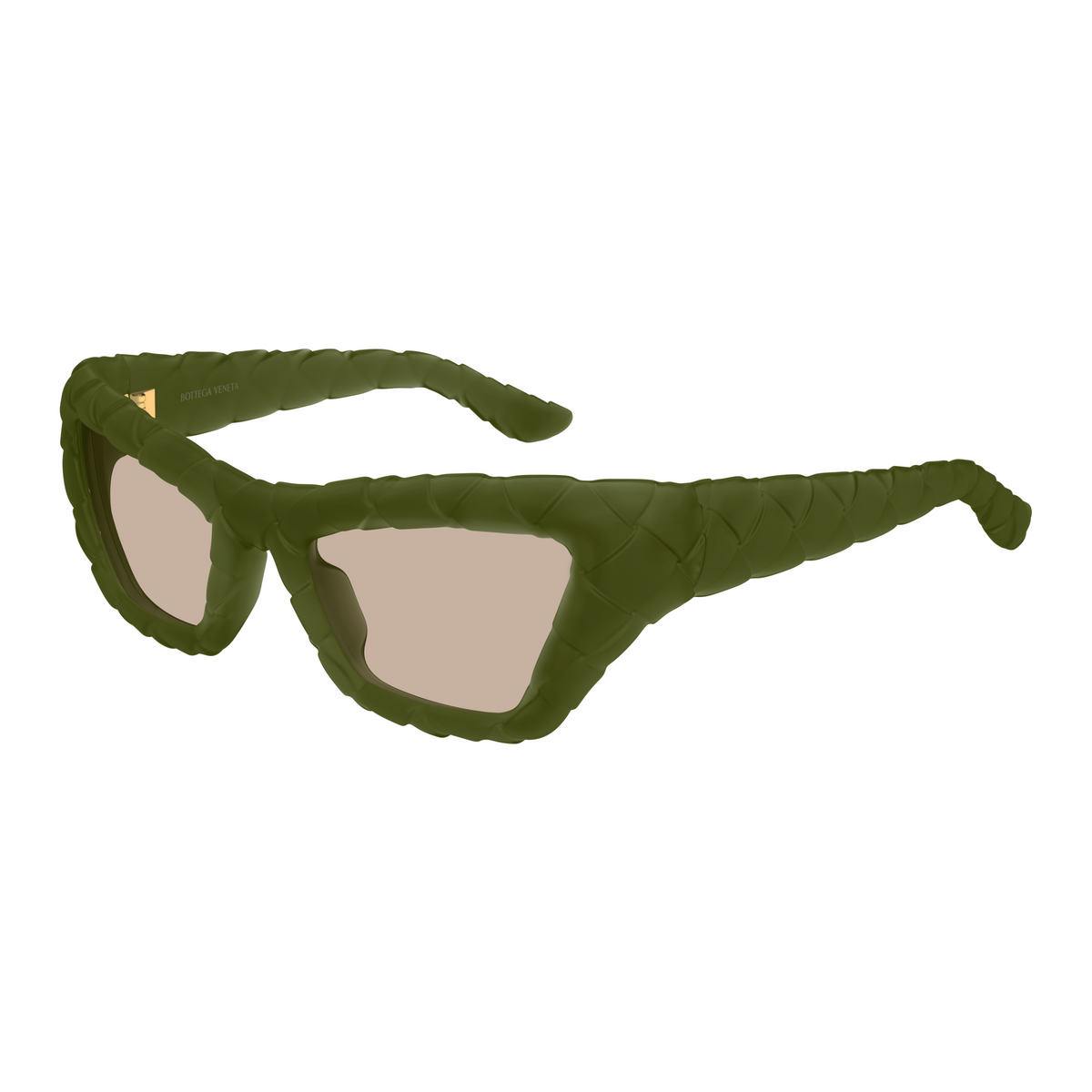 Bottega Veneta BV1438S Vert Kaki 003 de trois-quarts - Les Lunettes de Pauline