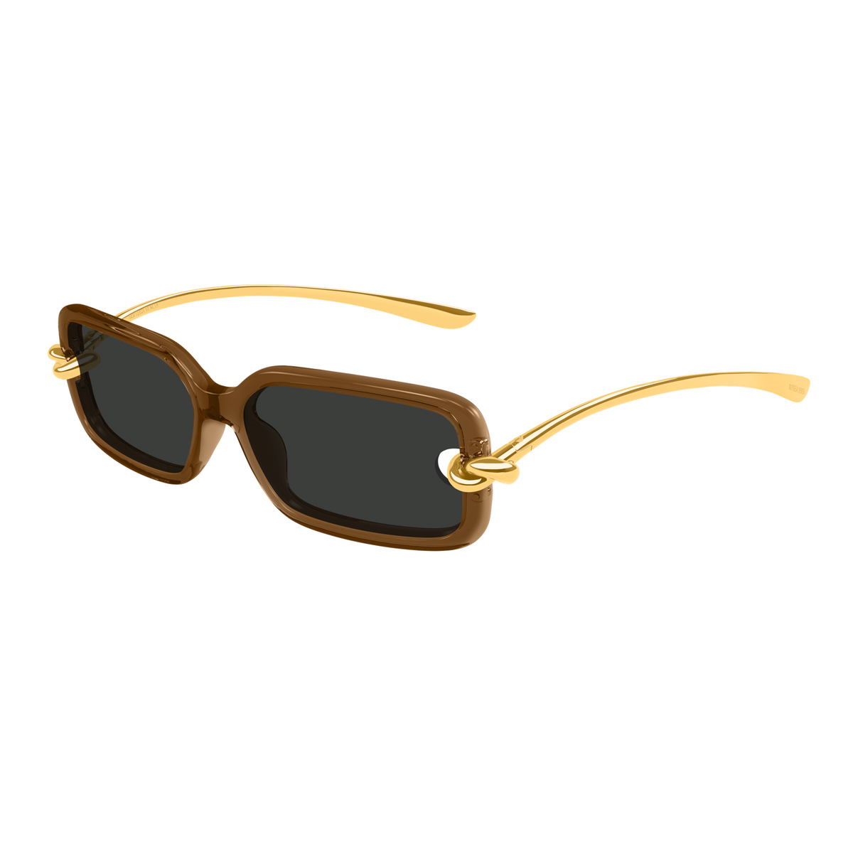 Bottega Veneta BV1439S Brun Ambré Doré 005 de trois-quarts - Les Lunettes de Pauline