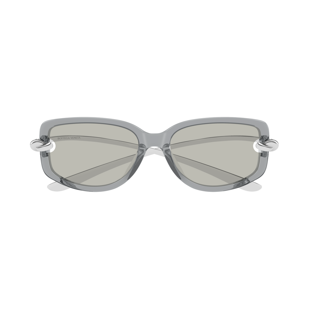 Bottega Veneta BV1440SA Gris Cristal Argenté 004 de face - Les Lunettes de Pauline