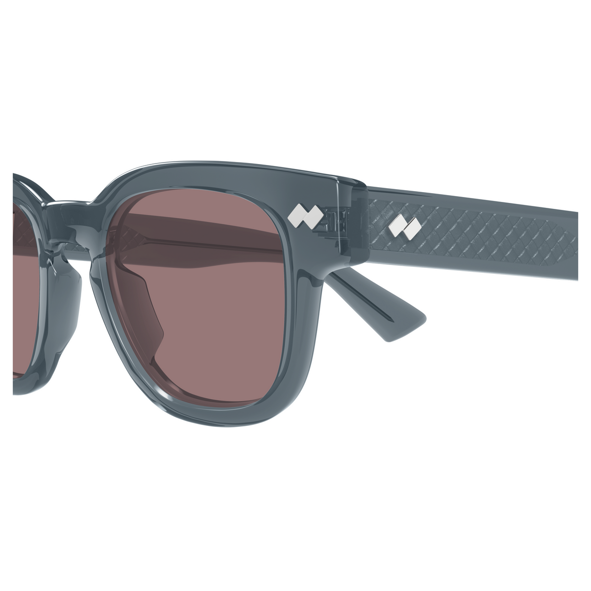Bottega Veneta BV1441S Gris Bleuté 003 en détail des branches - Les Lunettes de Pauline
