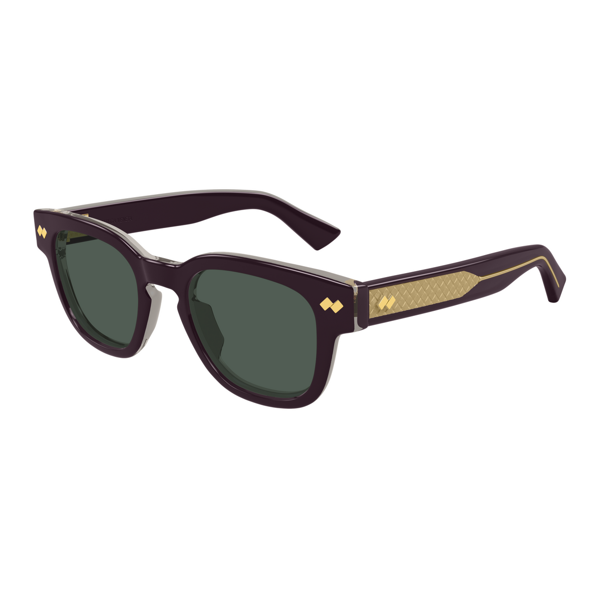 Bottega Veneta BV1441S Prune 004 de trois-quarts - Les Lunettes de Pauline