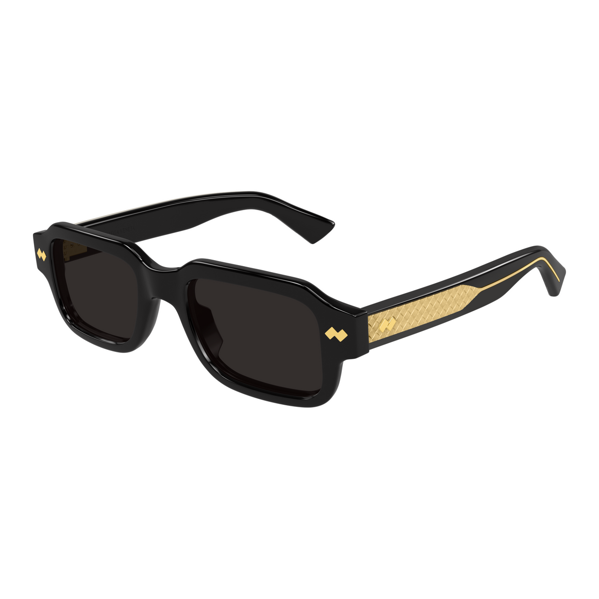 Bottega Veneta BV1442S Noir 001 de trois-quarts - Les Lunettes de Pauline
