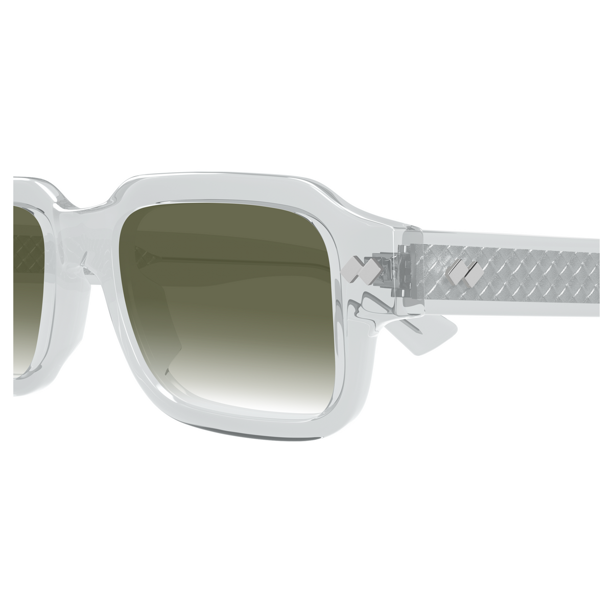 Bottega Veneta BV1442S Cristal 003 en détail des branches - Les Lunettes de Pauline