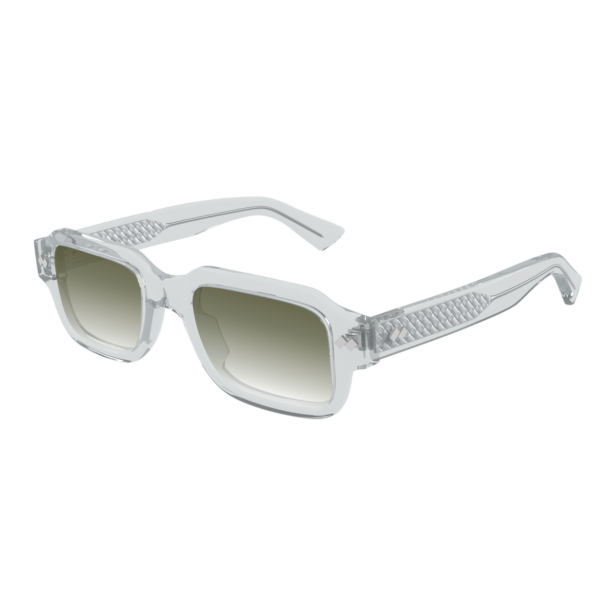 Bottega Veneta BV1442S Cristal 003 de trois-quarts - Les Lunettes de Pauline