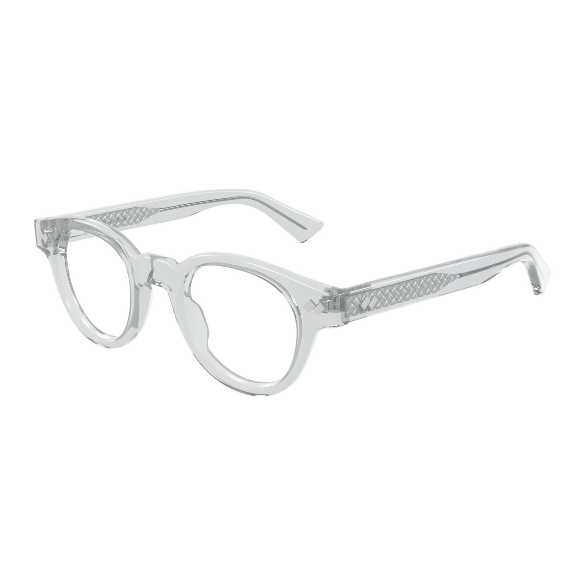 Bottega Veneta BV1443O Gris Cristal 003 de trois-quarts - Les Lunettes de Pauline