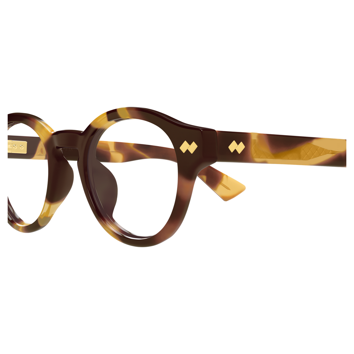 Bottega Veneta BV1444OA Écaille Havane 002 en détail des branches - Les Lunettes de Pauline