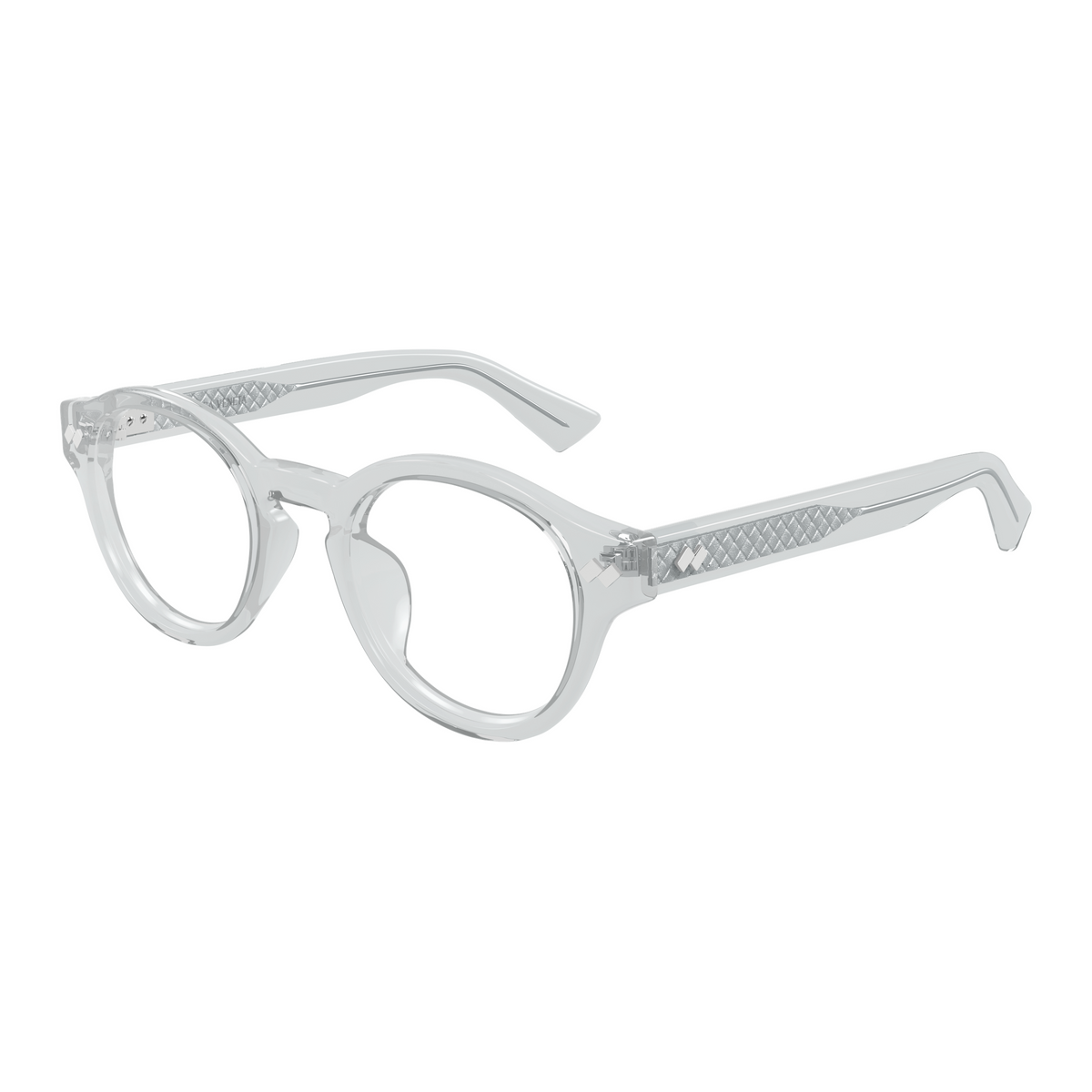 Bottega Veneta BV1444OA Gris Cristal 003 de trois-quarts - Les Lunettes de Pauline