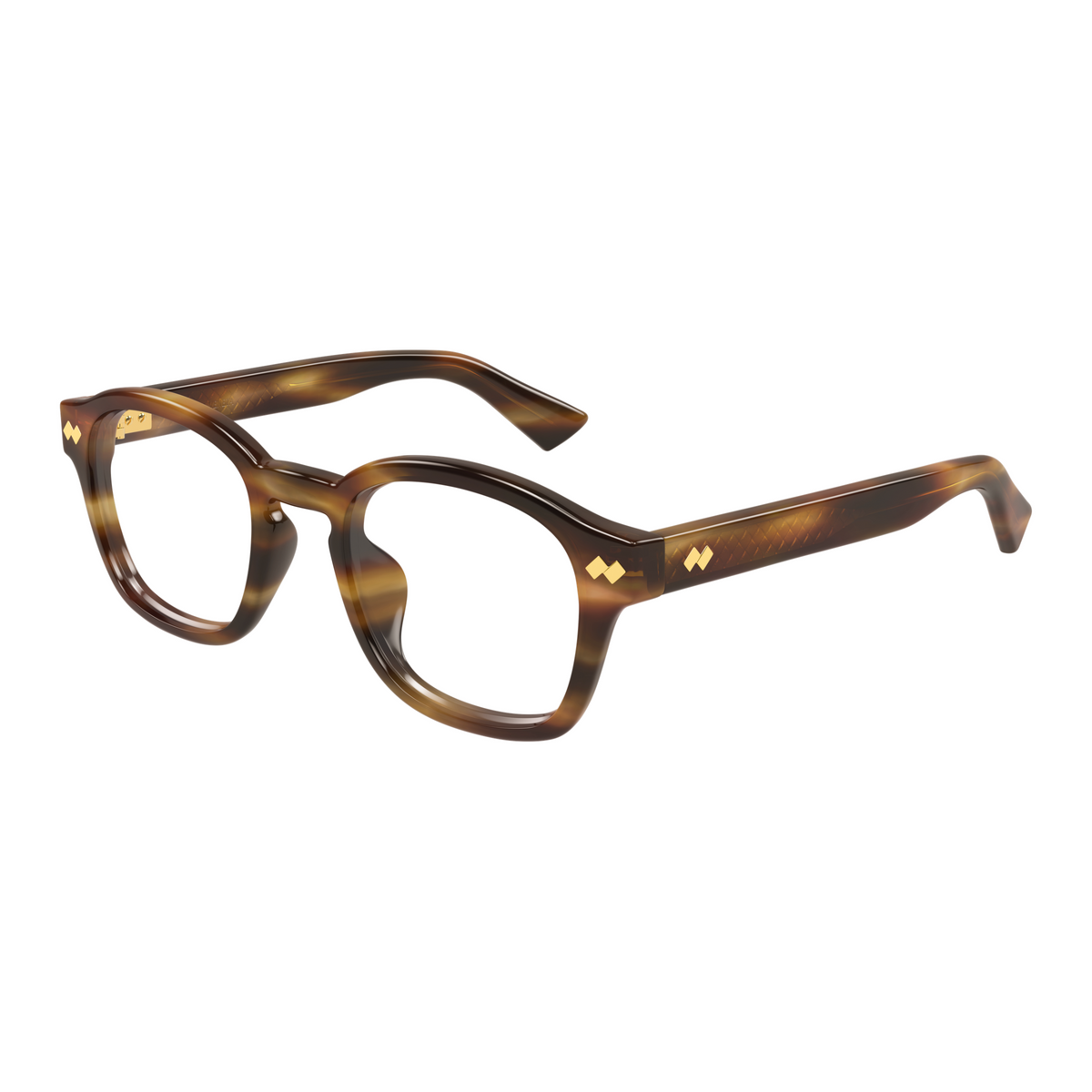 Bottega Veneta BV1445OA Écaille Havane 002 de trois-quarts - Les Lunettes de Pauline