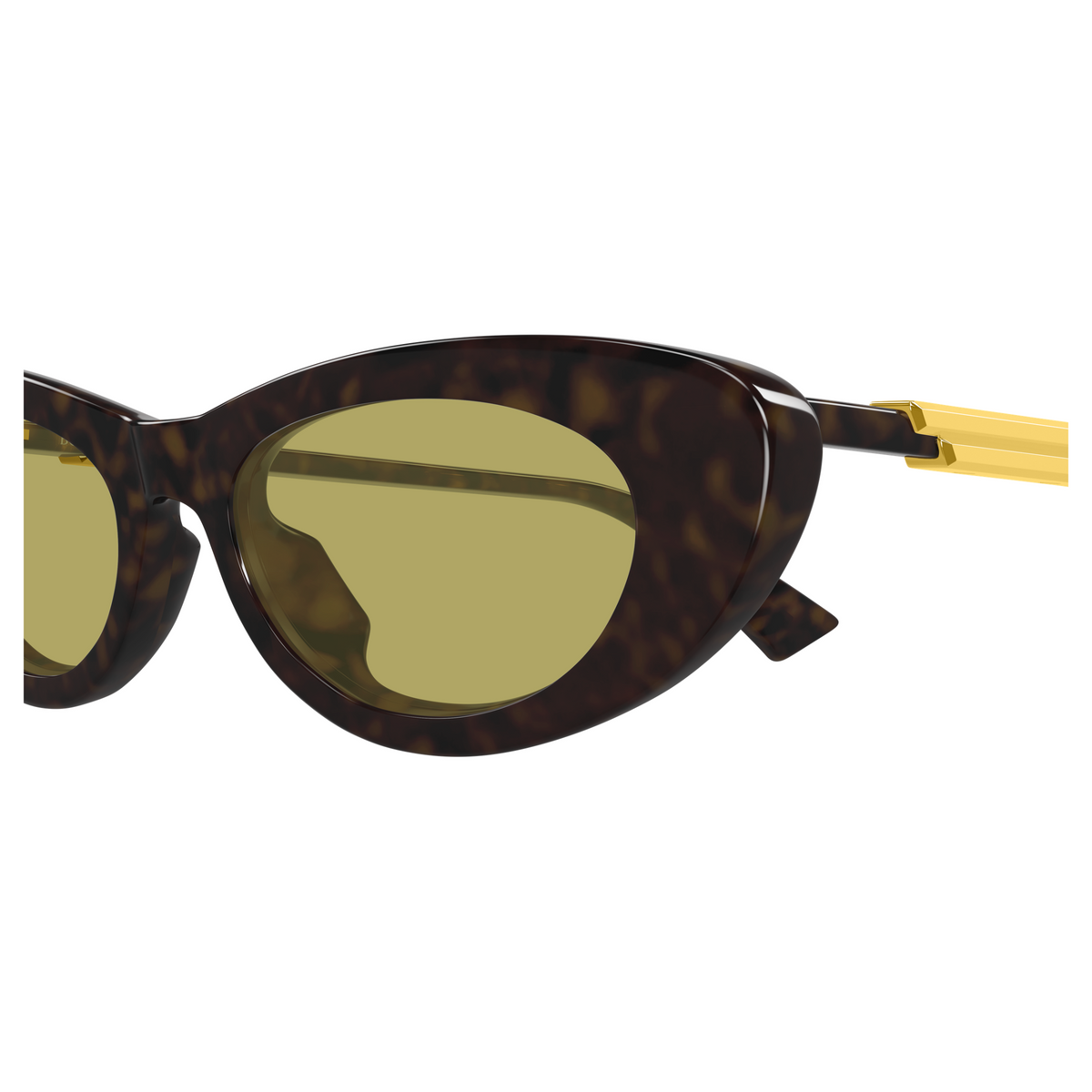 Bottega Veneta BV1447S Écaille Havane 002 en détail des branches - Les Lunettes de Pauline