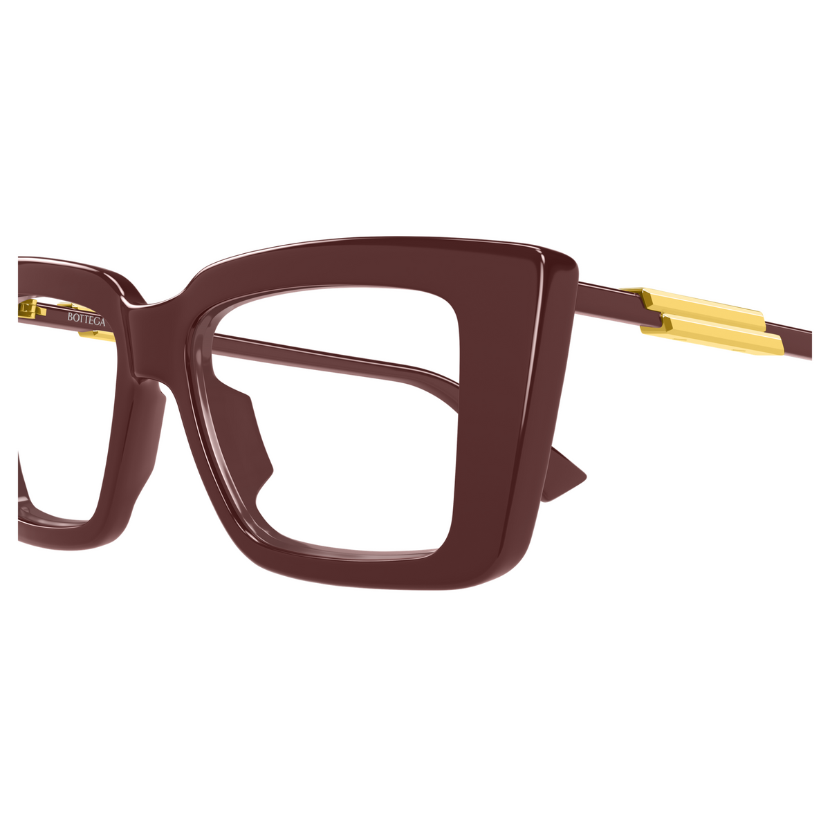 Bottega Veneta BV1448O Bordeaux 004 en détail des branches - Les Lunettes de Pauline