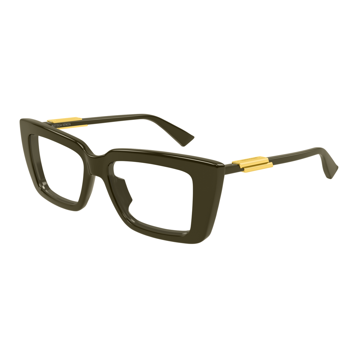 Bottega Veneta BV1448O Vert 005 de trois-quarts - Les Lunettes de Pauline