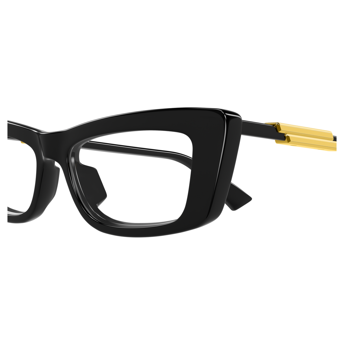 Bottega Veneta BV1449O Noir 52 001 en détail des branches - Les Lunettes de Pauline