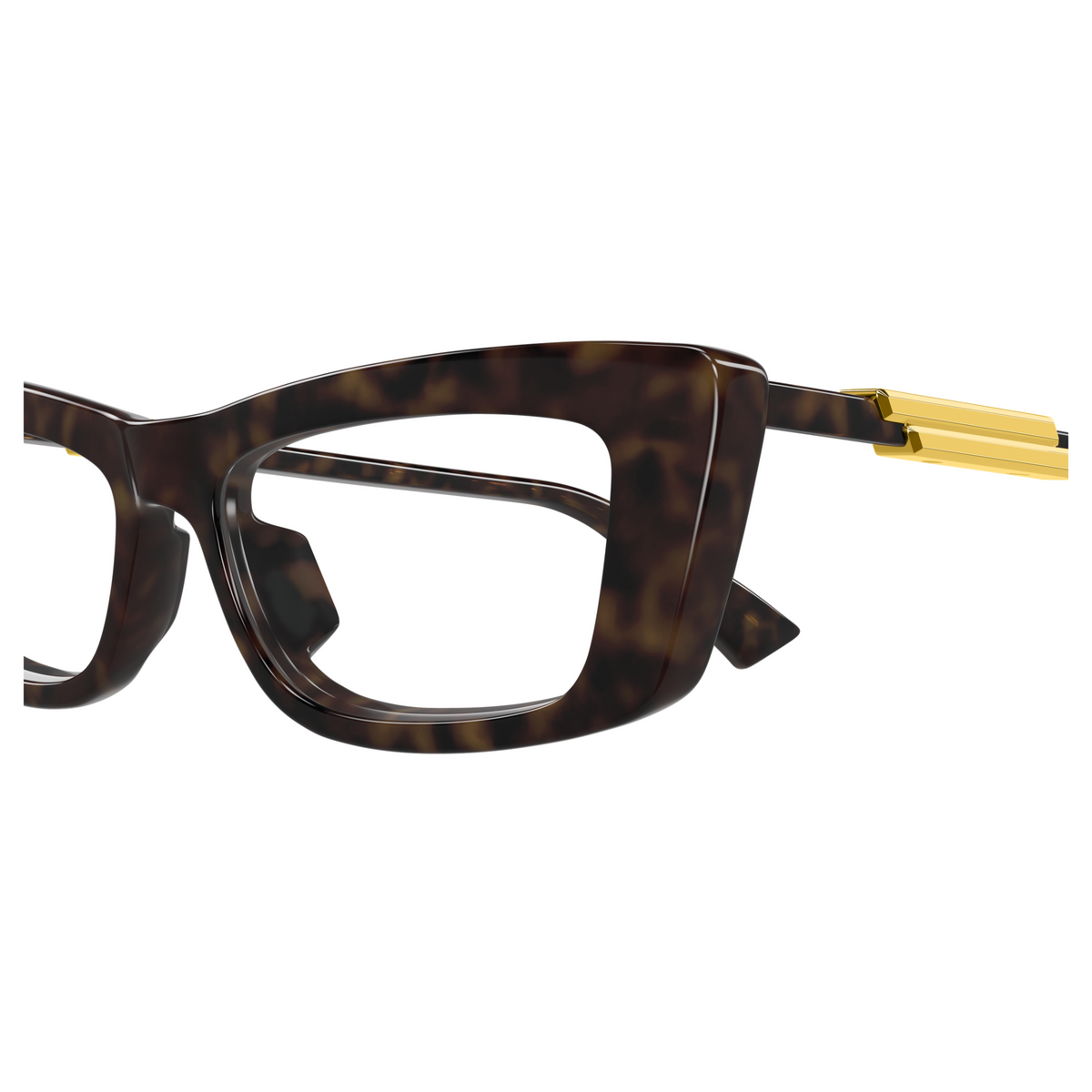 Bottega Veneta BV1449O Écaille Havane 52 002 en détail des branches - Les Lunettes de Pauline