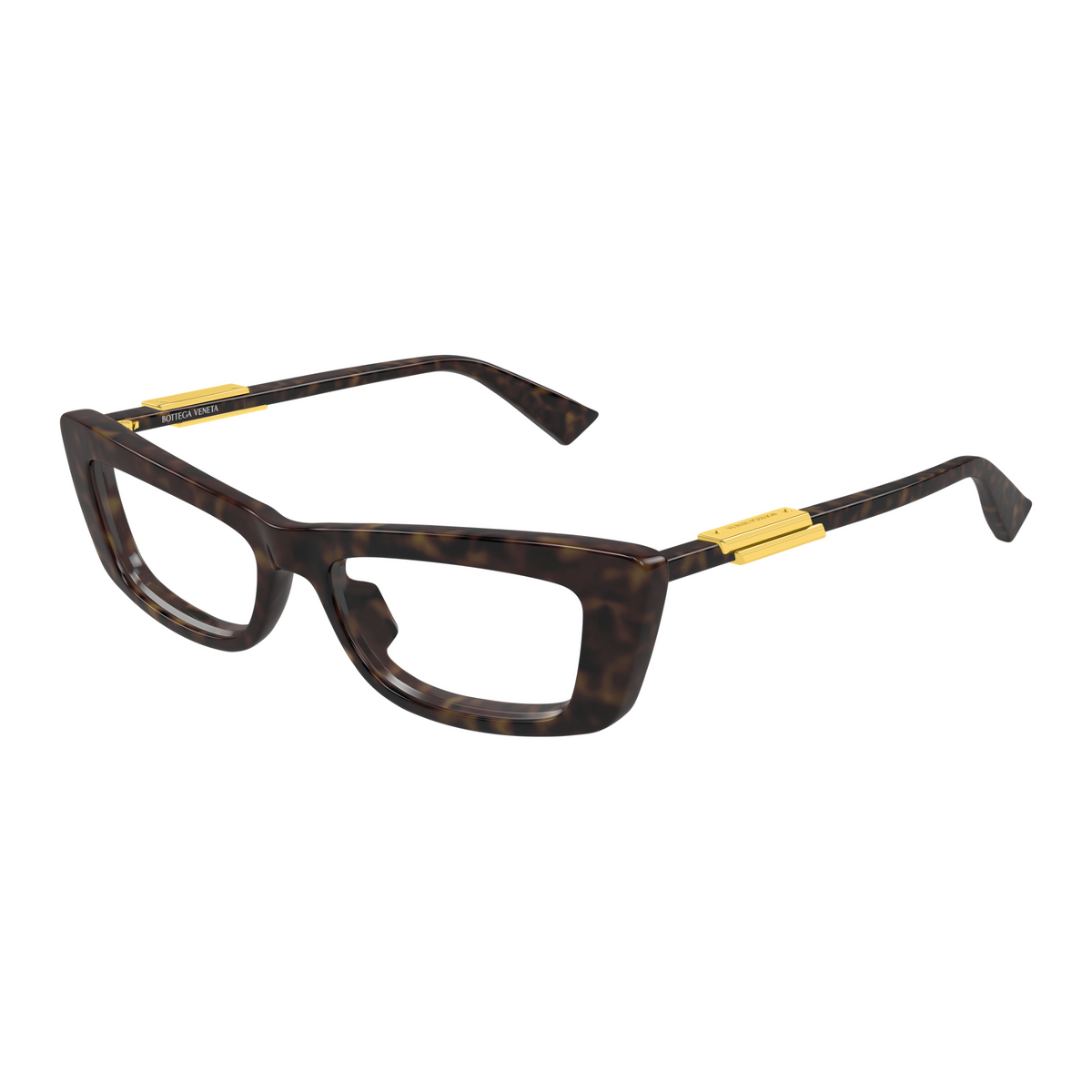 Bottega Veneta BV1449O Écaille Havane 52 002 de trois-quarts - Les Lunettes de Pauline