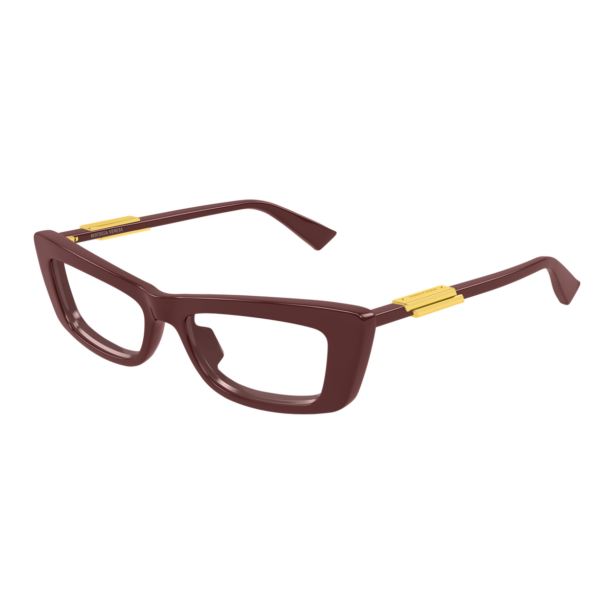 Bottega Veneta BV1449O Bordeaux 52 004 de trois-quarts - Les Lunettes de Pauline