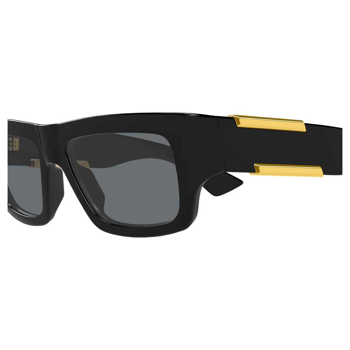 Bottega Veneta BV1452S Noir 001 en détail des branches - Les Lunettes de Pauline