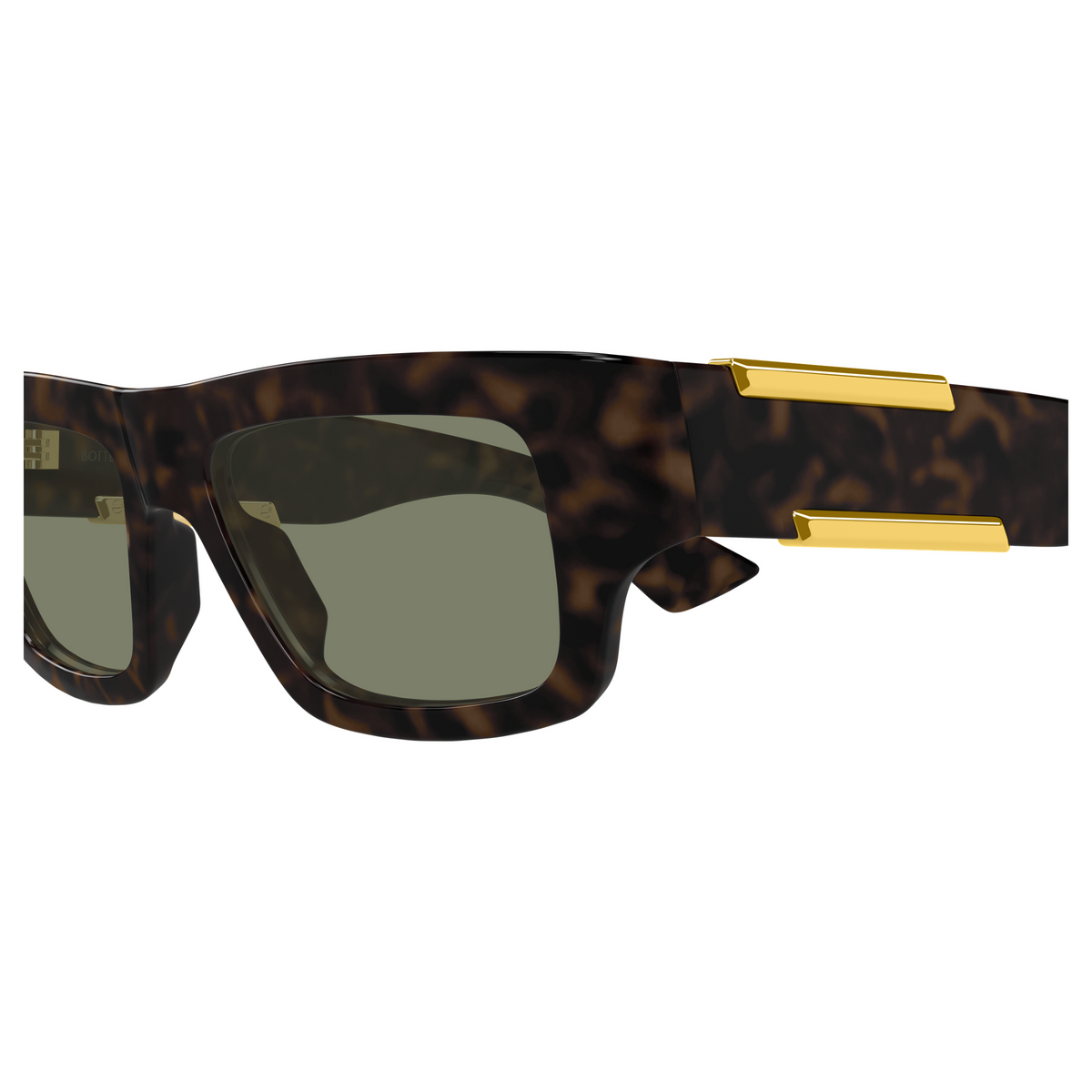 Bottega Veneta BV1452S Écaille Havane 002 en détail des branches - Les Lunettes de Pauline