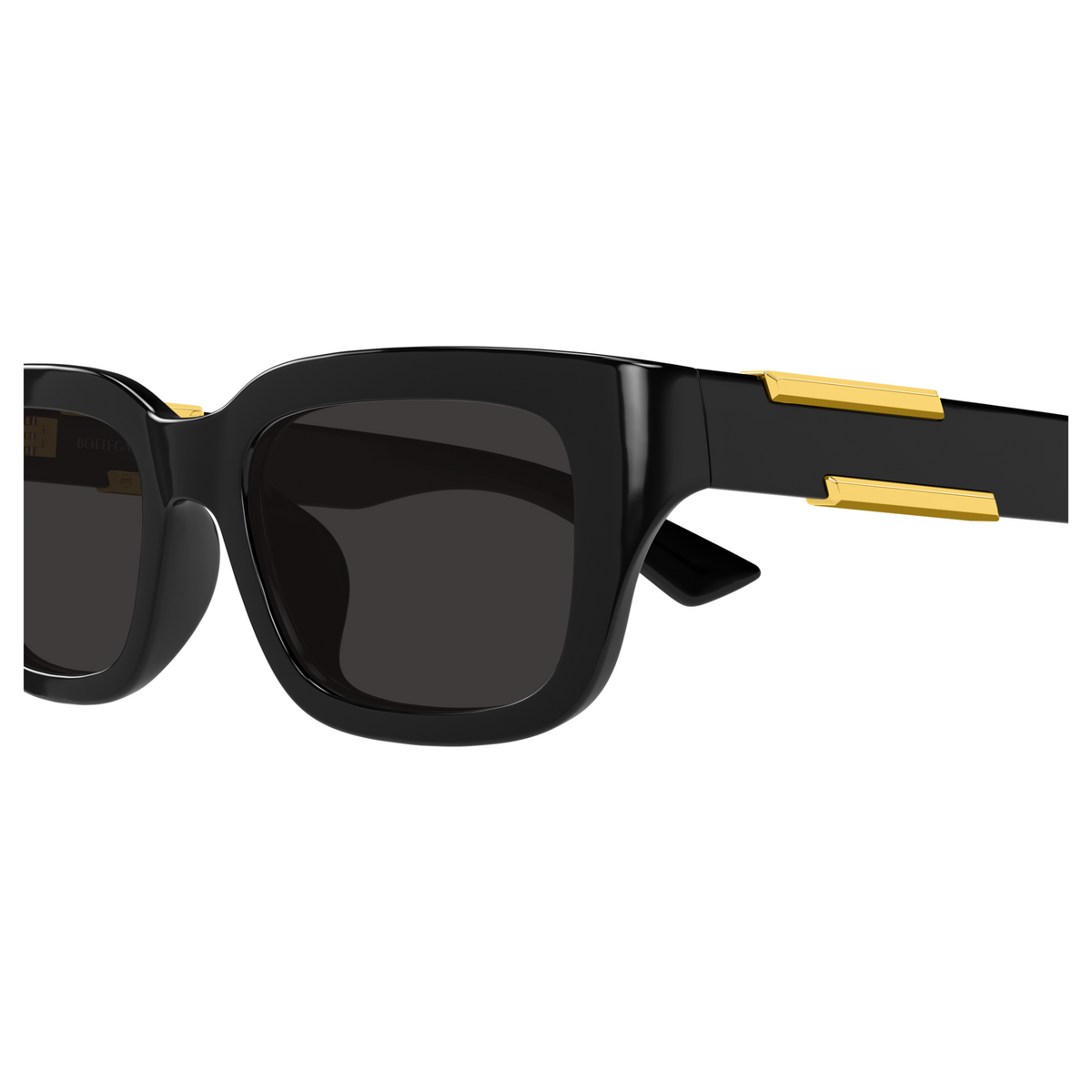Bottega Veneta BV1453SA Noir 001 en détail des branches - Les Lunettes de Pauline