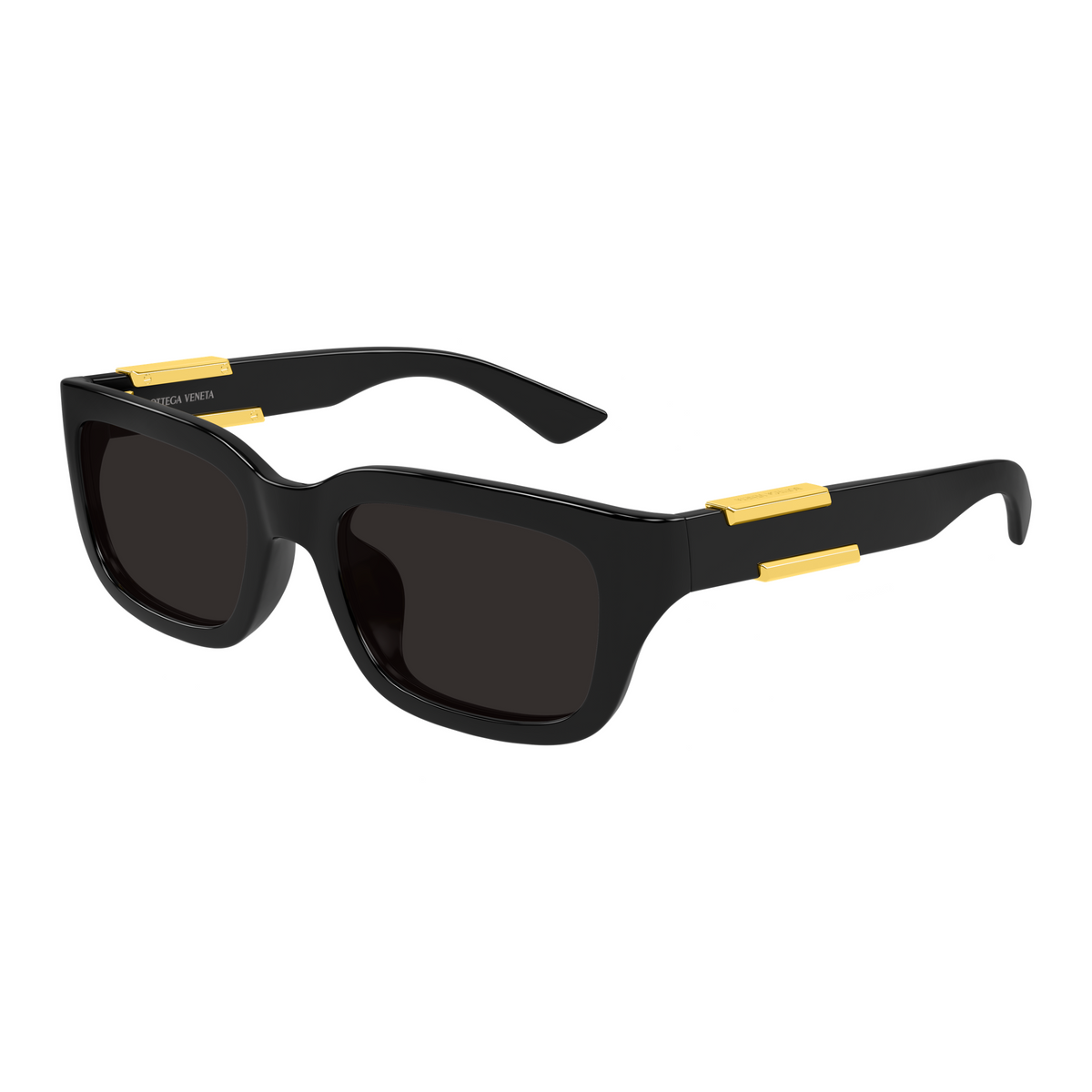 Bottega Veneta BV1453SA Noir 001 de trois-quarts - Les Lunettes de Pauline