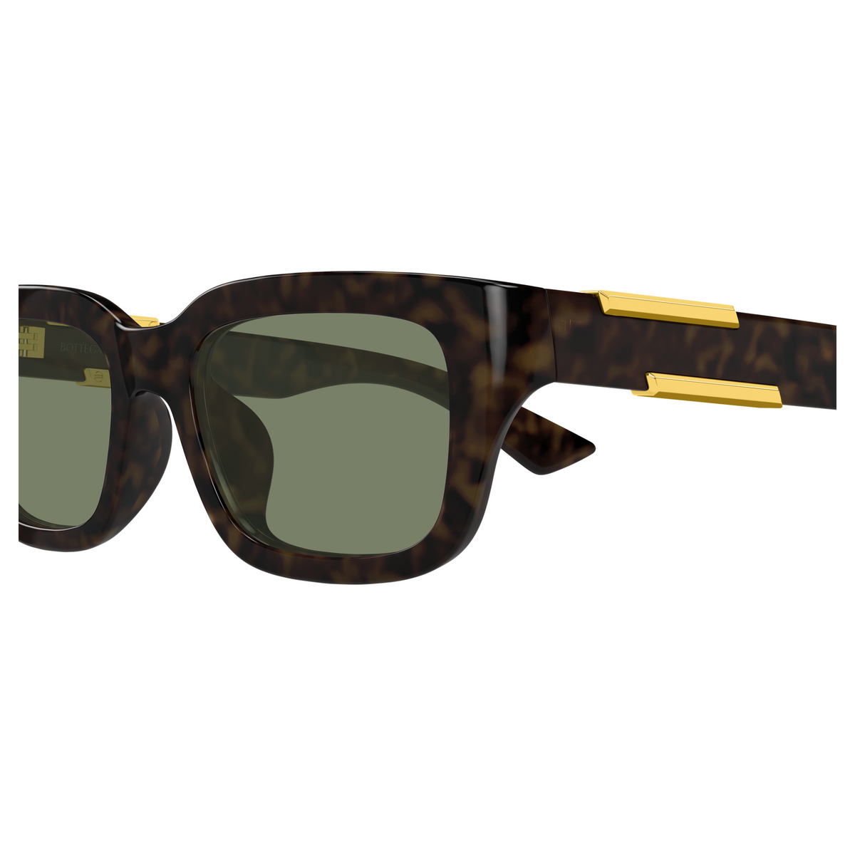Bottega Veneta BV1453SA Écaille Havane 003 en détail des branches - Les Lunettes de Pauline