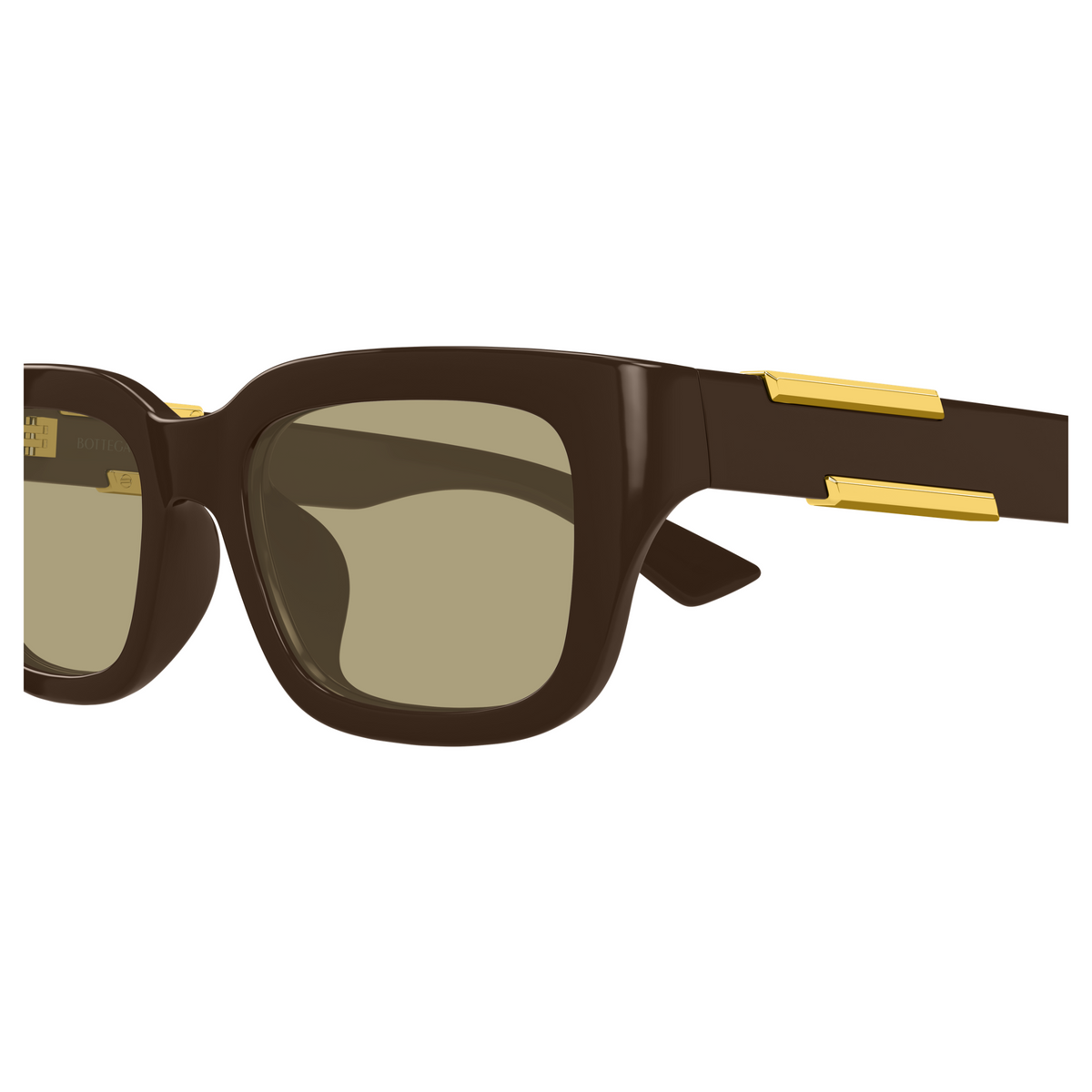 Bottega Veneta BV1453SA Brun 004 en détail des branches - Les Lunettes de Pauline