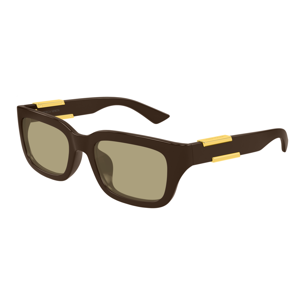 Bottega Veneta BV1453SA Brun 004 de trois-quarts - Les Lunettes de Pauline