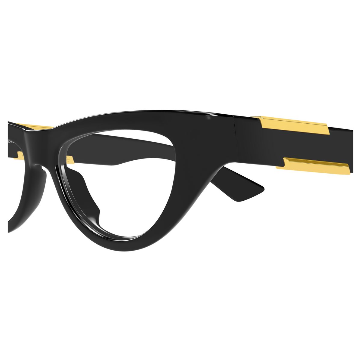 Bottega Veneta BV1454O Noir 001 en détail des branches - Les Lunettes de Pauline