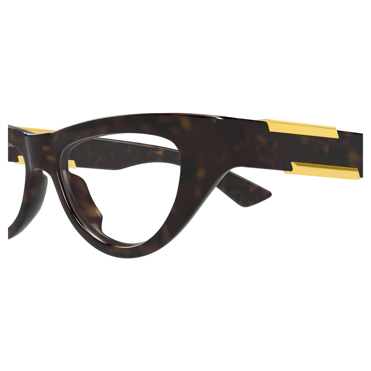 Bottega Veneta BV1454O Écaille Havane 002 en détail des branches - Les Lunettes de Pauline
