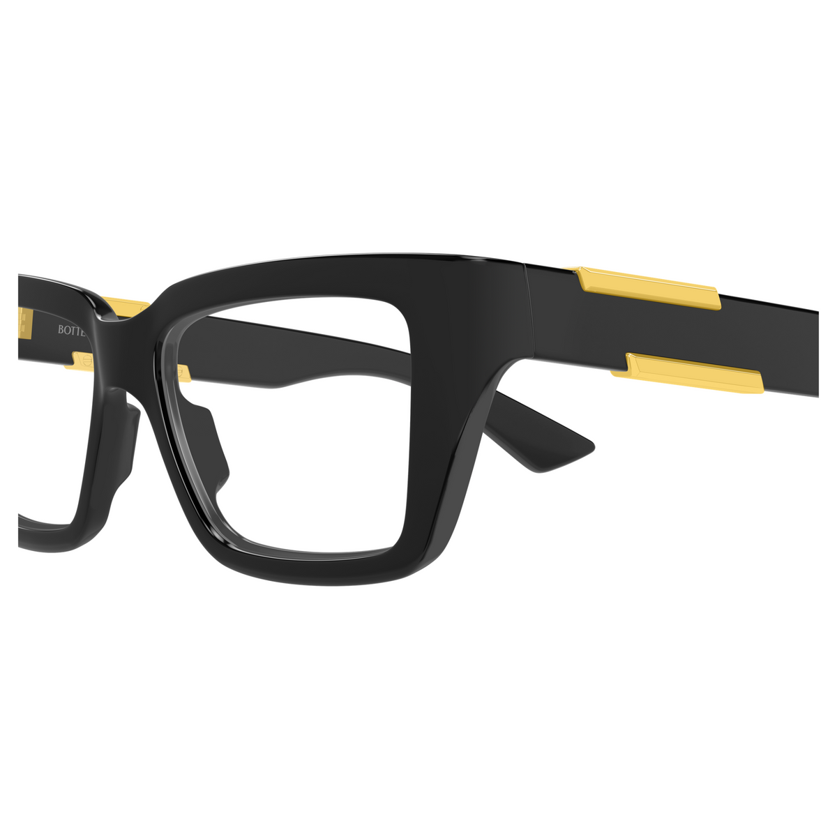 Bottega Veneta BV1455O Noir 001 en détail des branches - Les Lunettes de Pauline