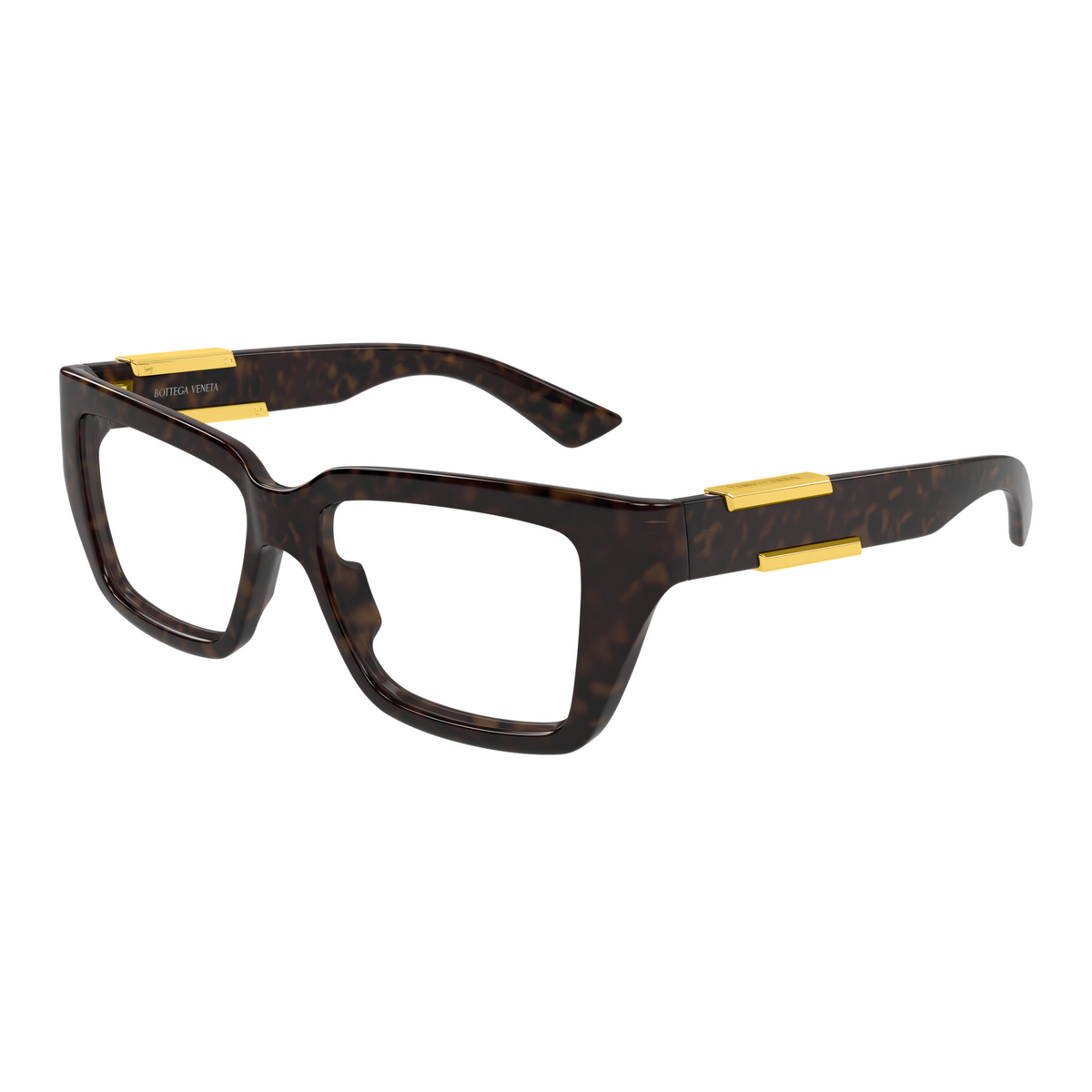 Bottega Veneta BV1455O Écaille Havane 002 de trois-quarts - Les Lunettes de Pauline