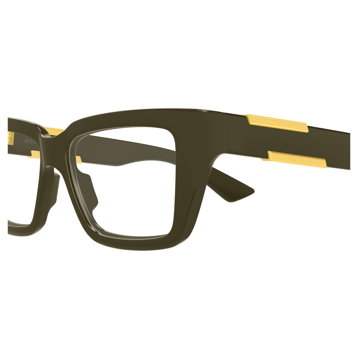 Bottega Veneta BV1455O Vert 003 en détail des branches - Les Lunettes de Pauline