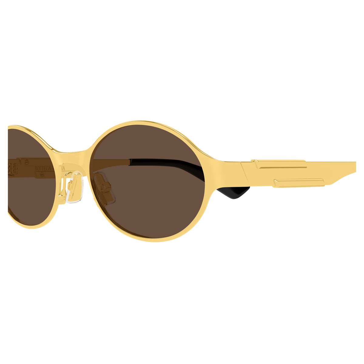 Bottega Veneta BV1456S Doré 001 en détail des branches - Les Lunettes de Pauline